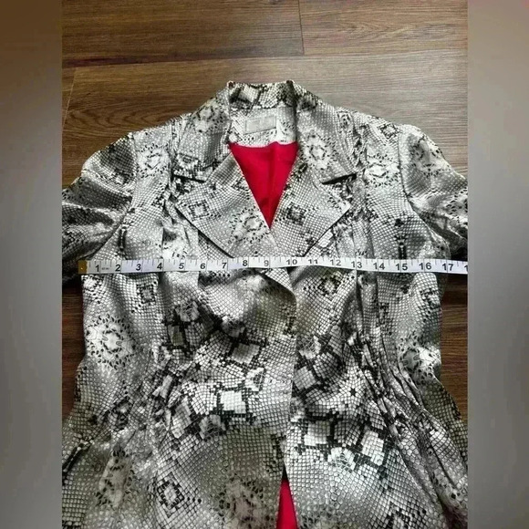Alberto Makali Womens 100% Silk Snakeskin Blazer Jacket Fitted Glam Designer XS* - Picture 9 of 10